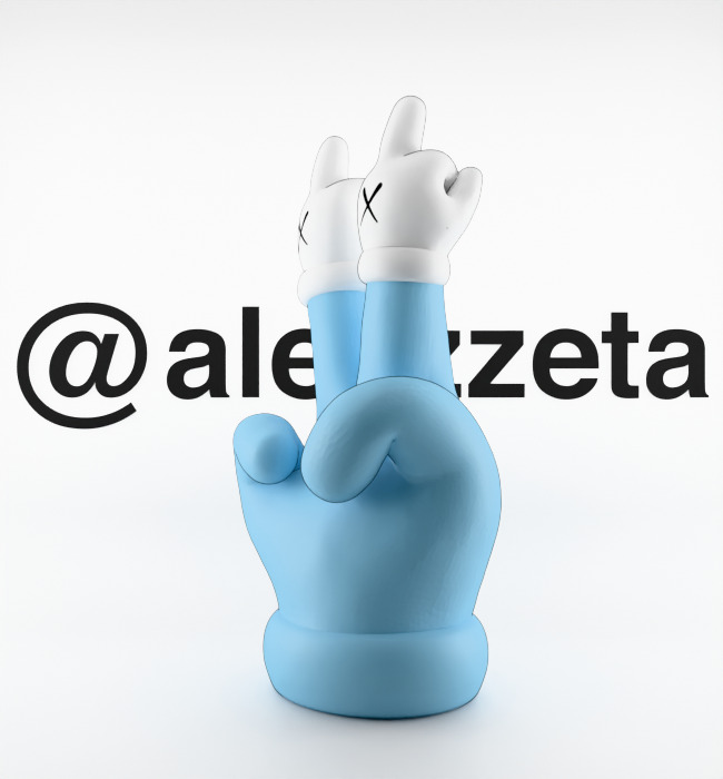 Kaws Hands Mini Textured Low-poly 3D model_7