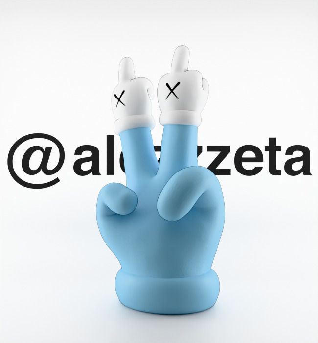 Kaws Hands Mini Textured Low-poly 3D model_4