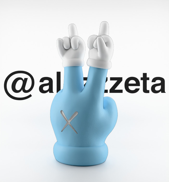 Kaws Hands Mini Textured Low-poly 3D model_22