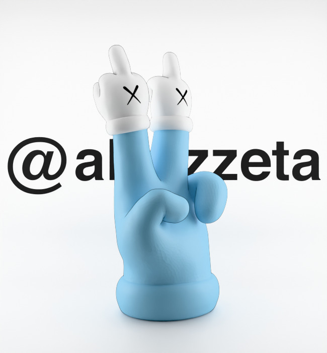 Kaws Hands Mini Textured Low-poly 3D model_33