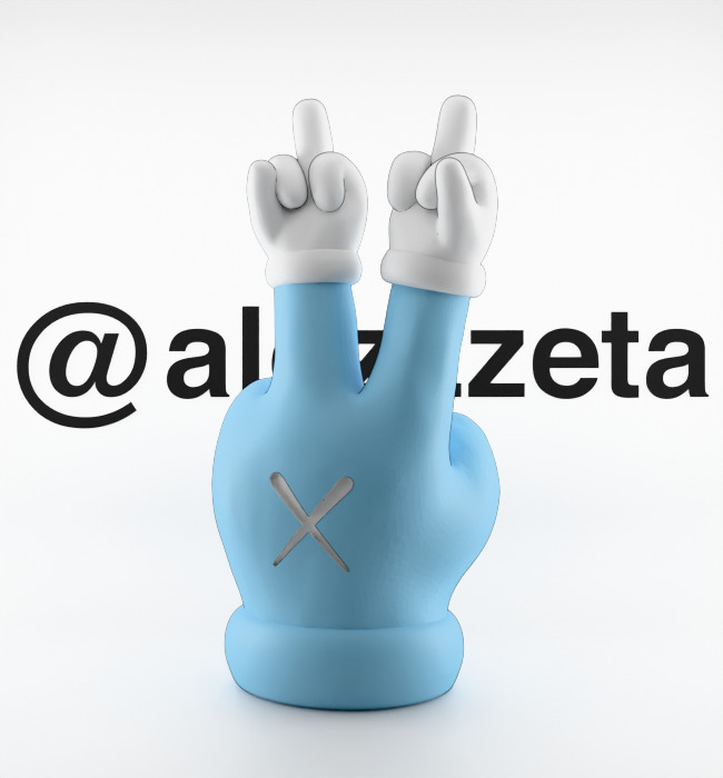 Kaws Hands Mini Textured Low-poly 3D model_21