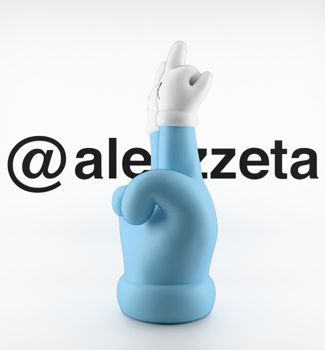 Kaws Hands Mini Textured Low-poly 3D model_9