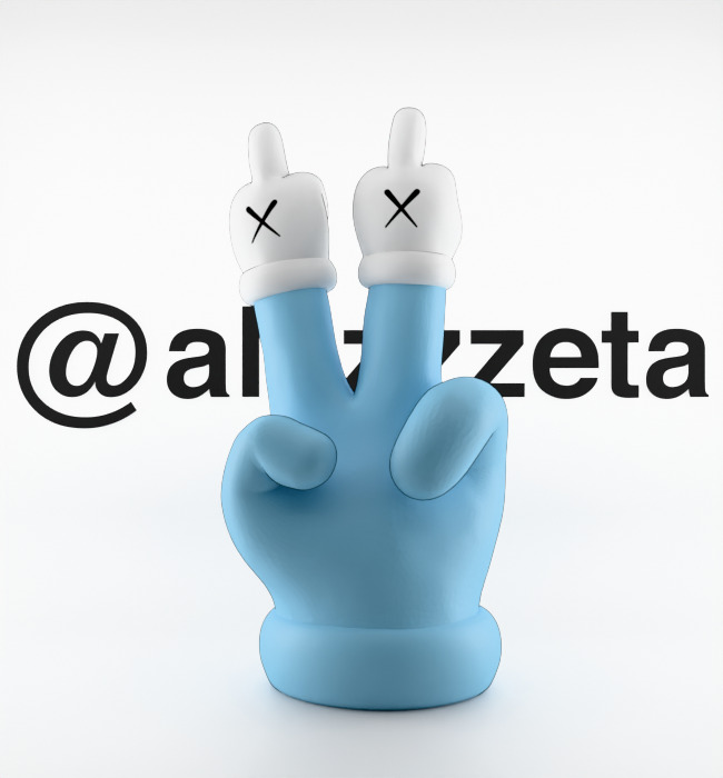 Kaws Hands Mini Textured Low-poly 3D model_2