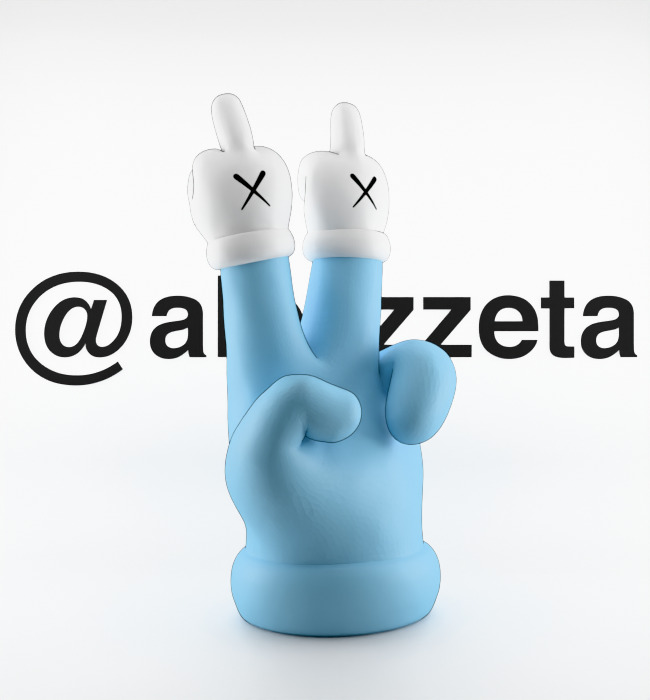 Kaws Hands Mini Textured Low-poly 3D model_34