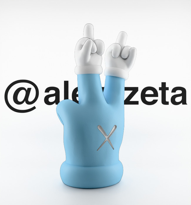 Kaws Hands Mini Textured Low-poly 3D model_16