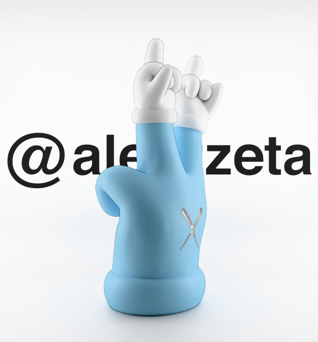 Kaws Hands Mini Textured Low-poly 3D model_14