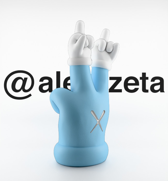 Kaws Hands Mini Textured Low-poly 3D model_15