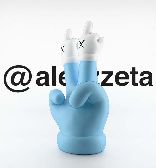 Kaws Hands Mini Textured Low-poly 3D model_6