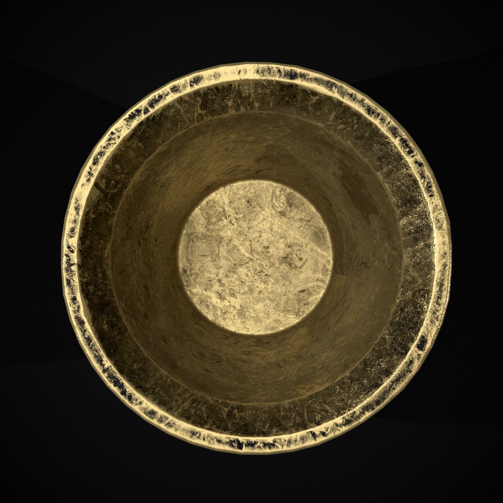 Gold Goblet Low-poly 3D model_5