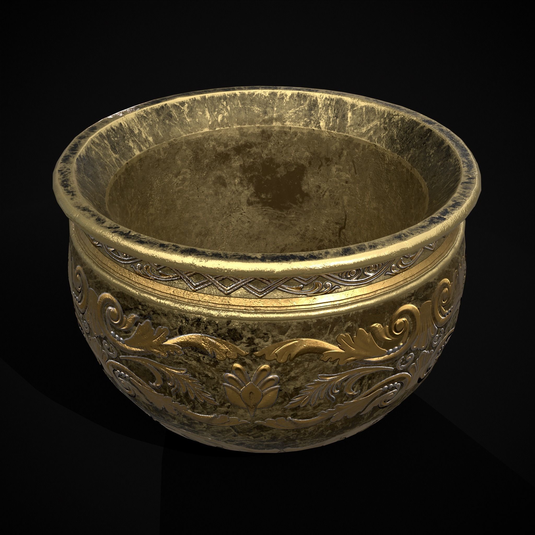 Gold Goblet Low-poly 3D model_15