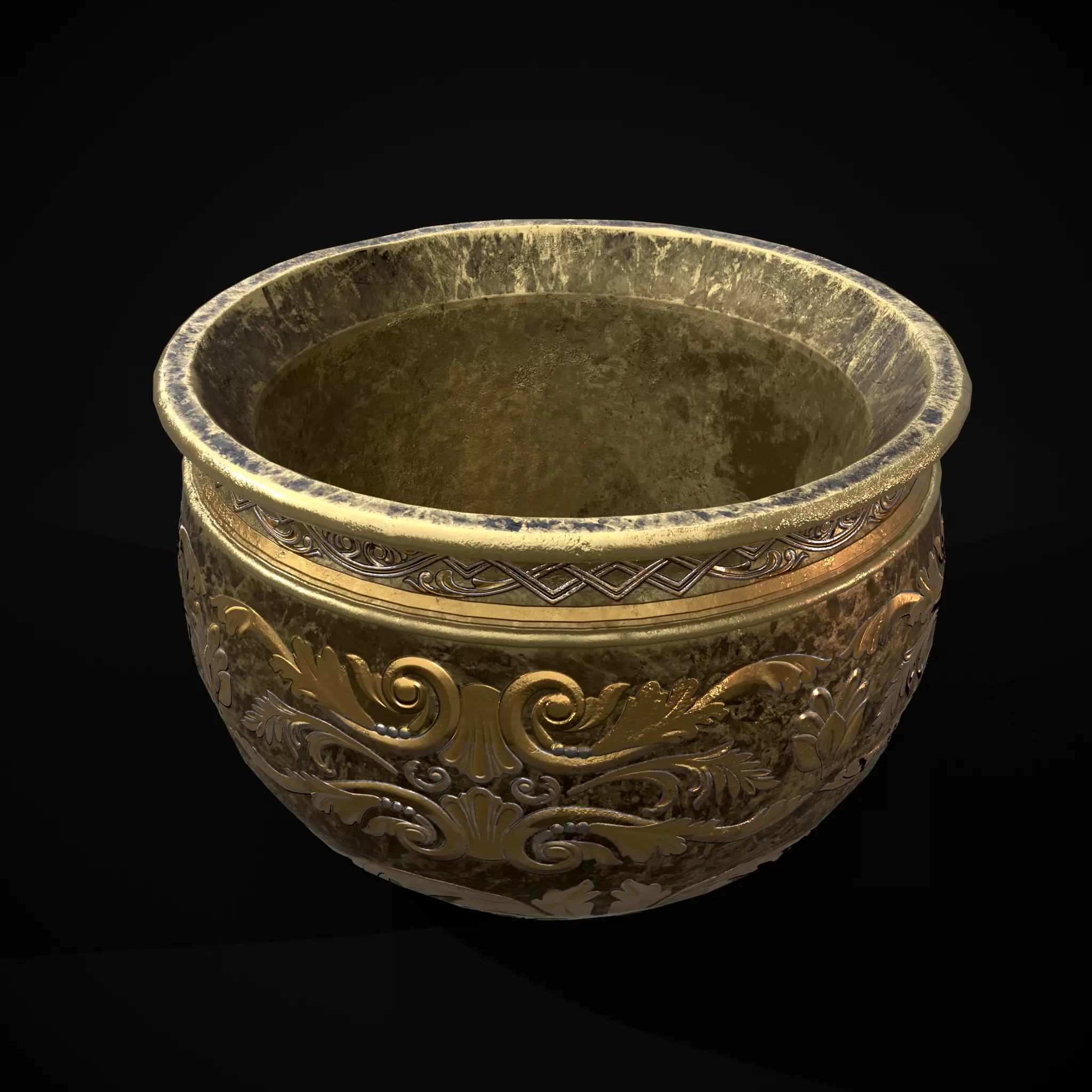 Gold Goblet Low-poly 3D model_0