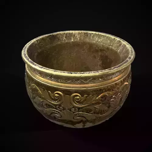 Gold Goblet Low-poly 3D model
