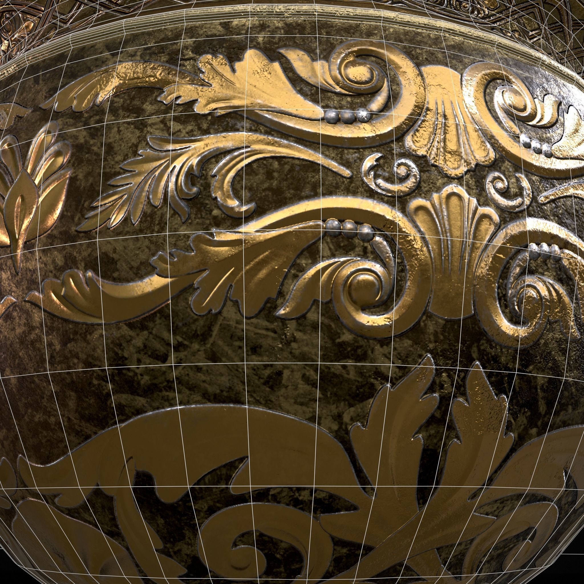 Gold Goblet Low-poly 3D model_12