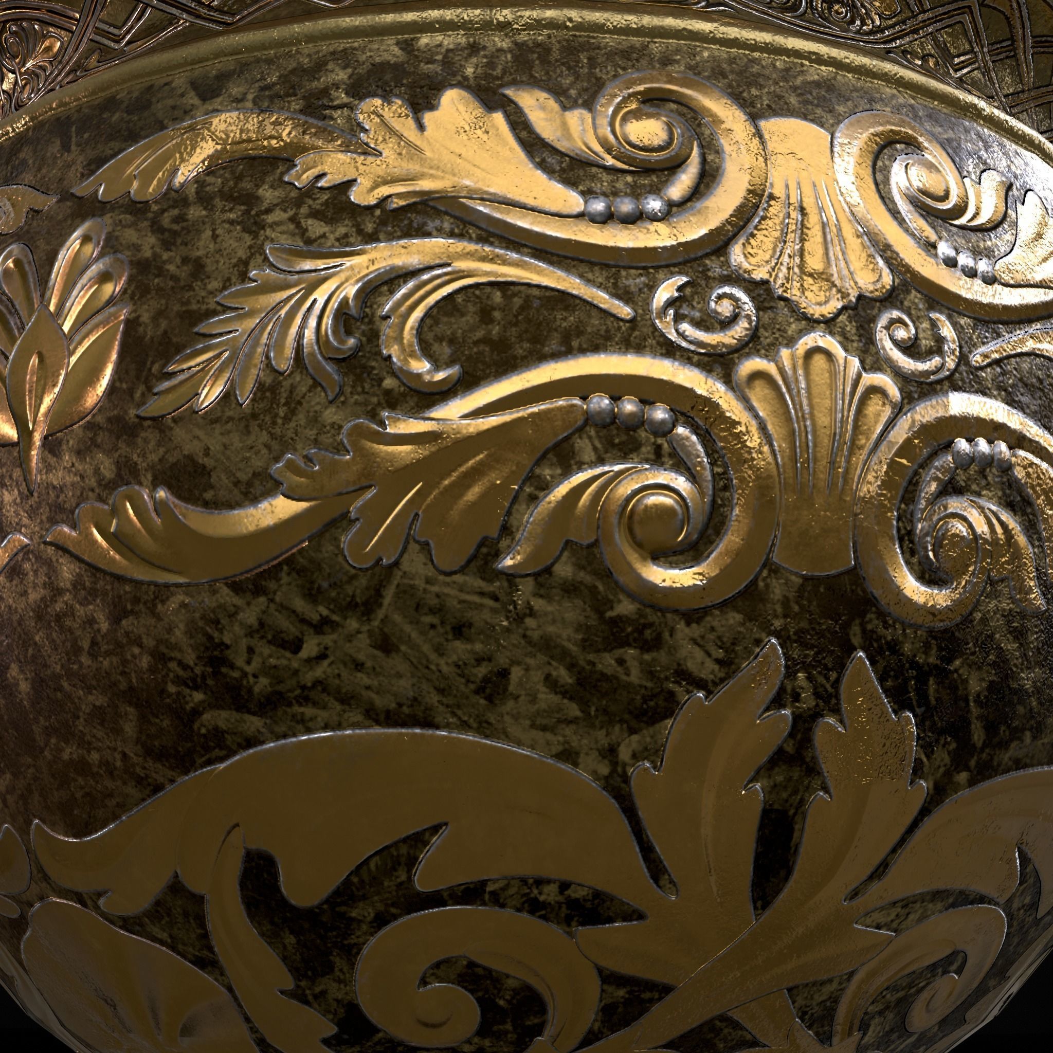 Gold Goblet Low-poly 3D model_11