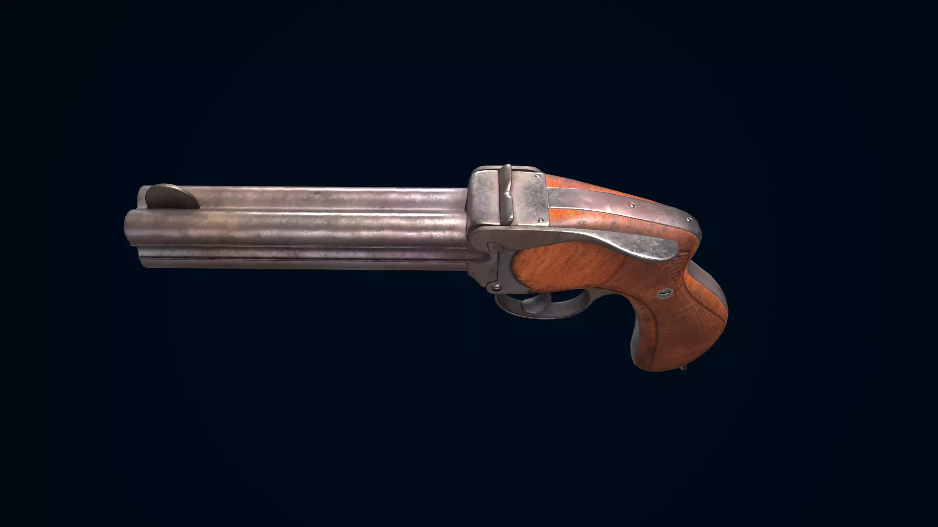 Pistol from WW1 Low-poly 3D model_0
