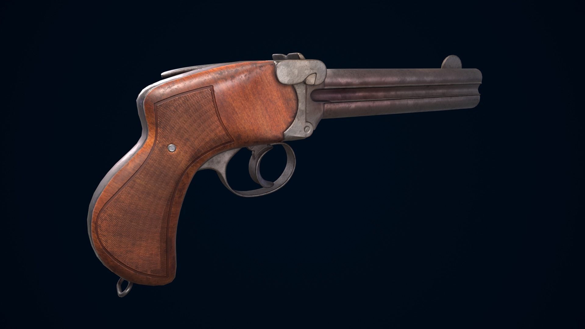 Pistol from WW1 Low-poly 3D model_1