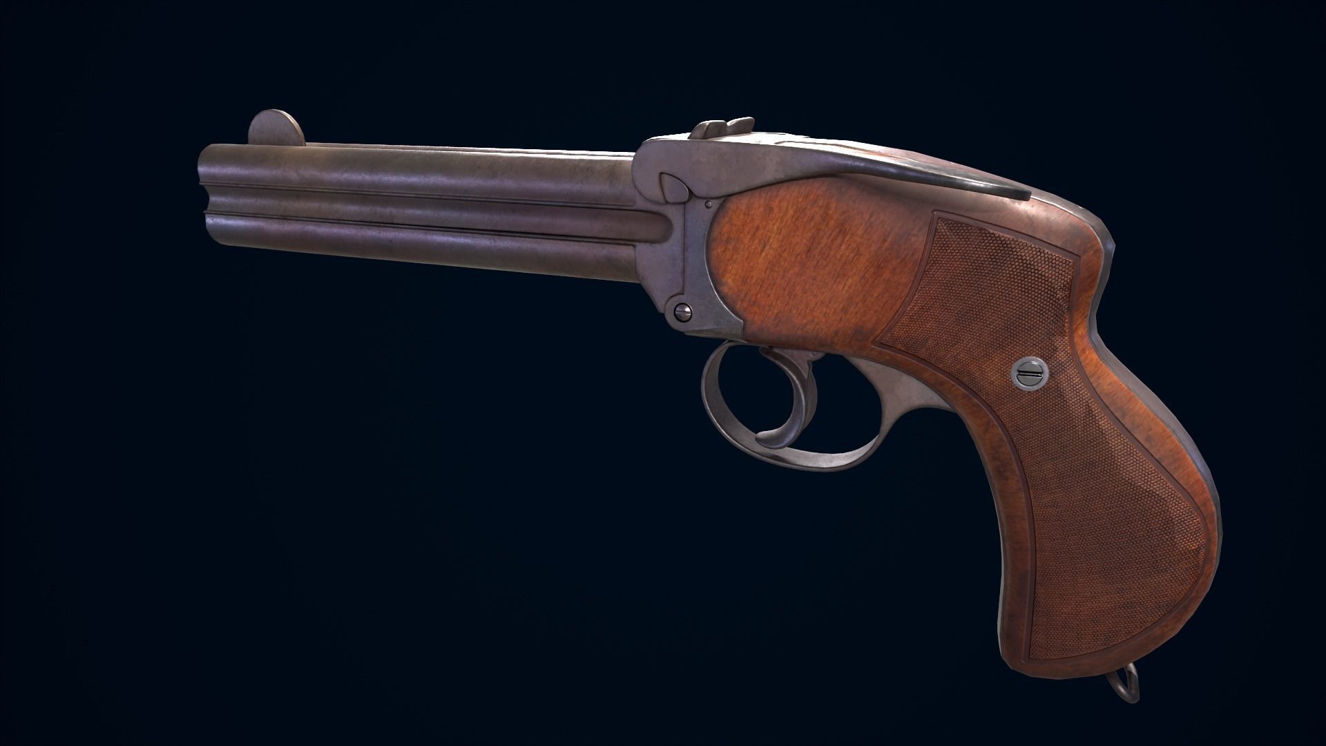 Pistol from WW1 Low-poly 3D model_3