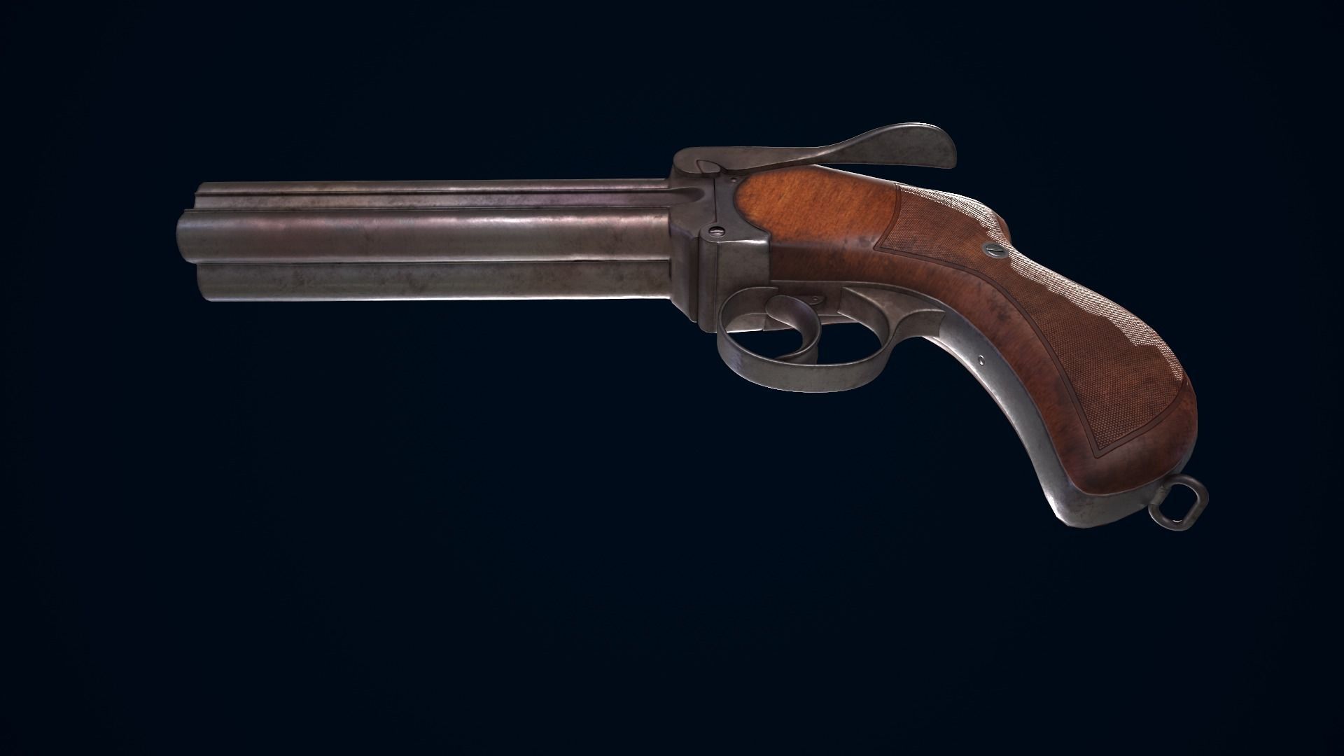Pistol from WW1 Low-poly 3D model_2