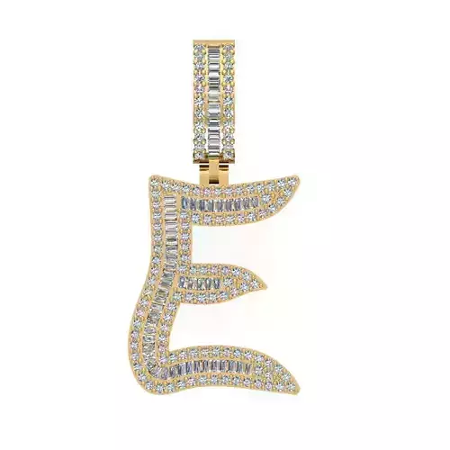 E ALPHABET HIP-HOP PENDANT