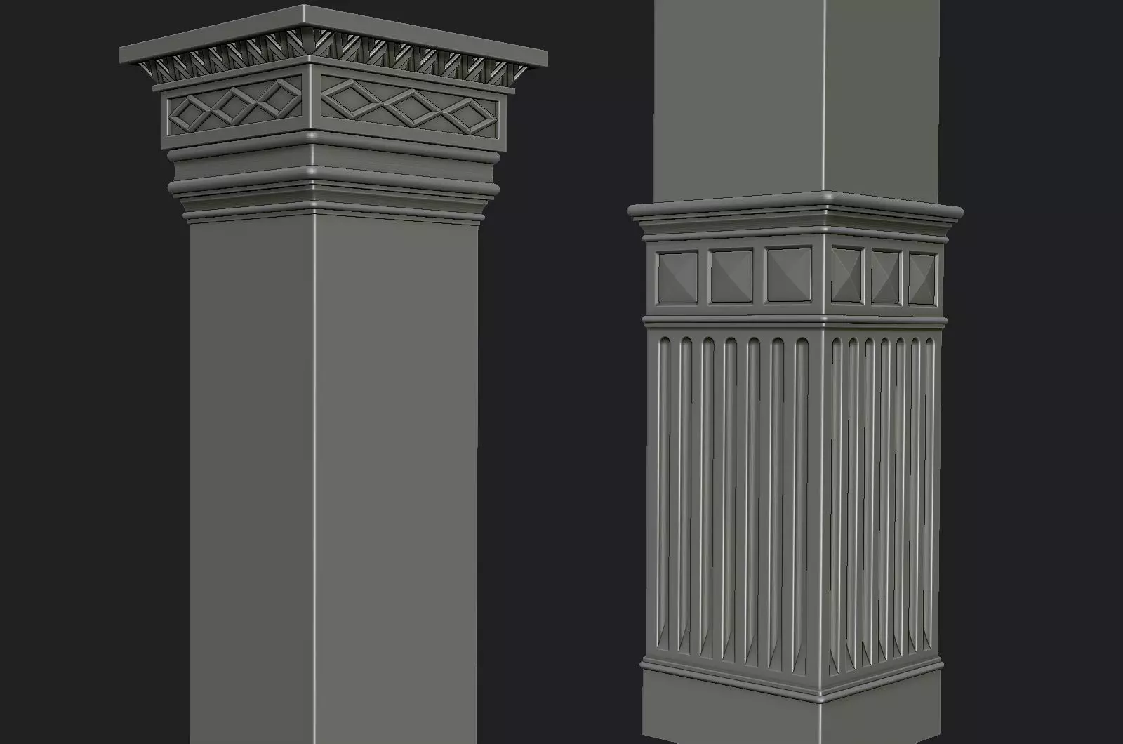 Printable 3D Model Components of Retro Upholstery Columns 3D print model_0