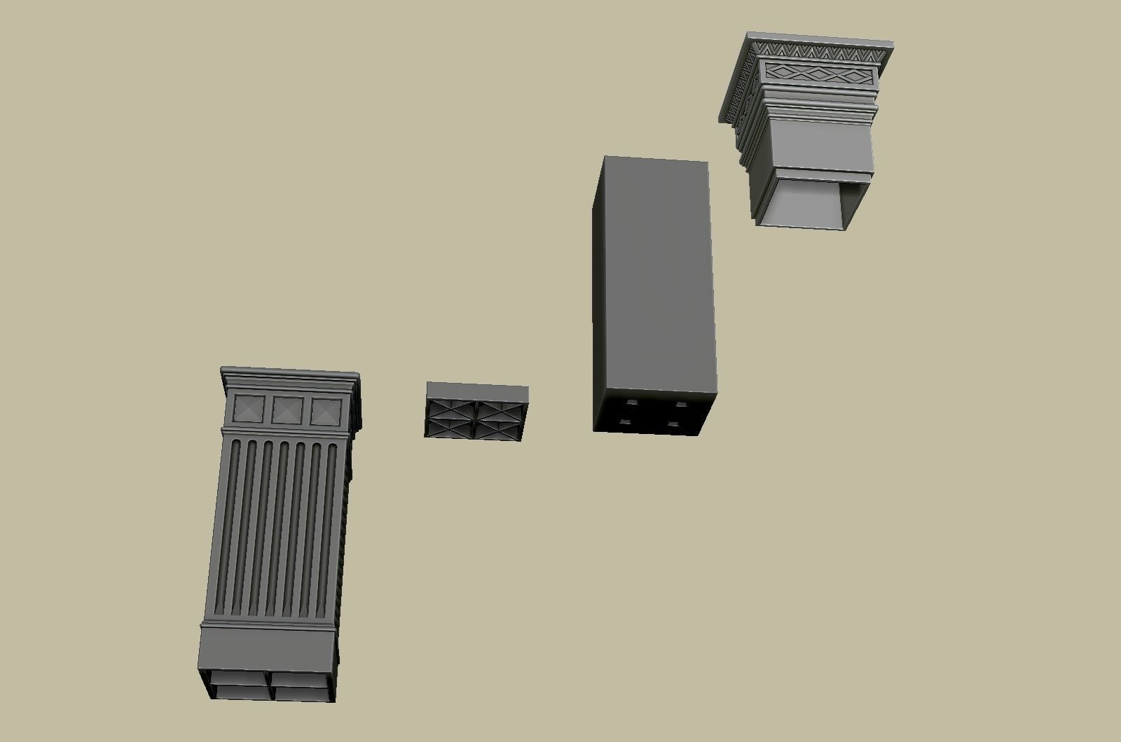 Printable 3D Model Components of Retro Upholstery Columns 3D print model_11