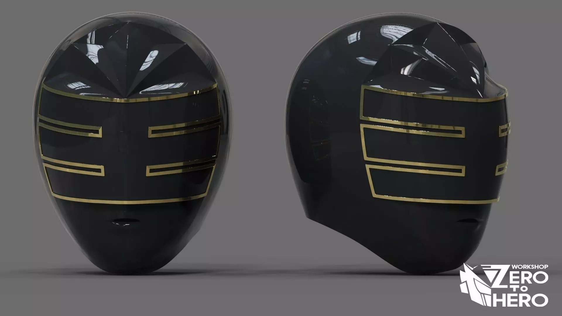 Power Ranger Zeo Gold Helmet 3D print model_0