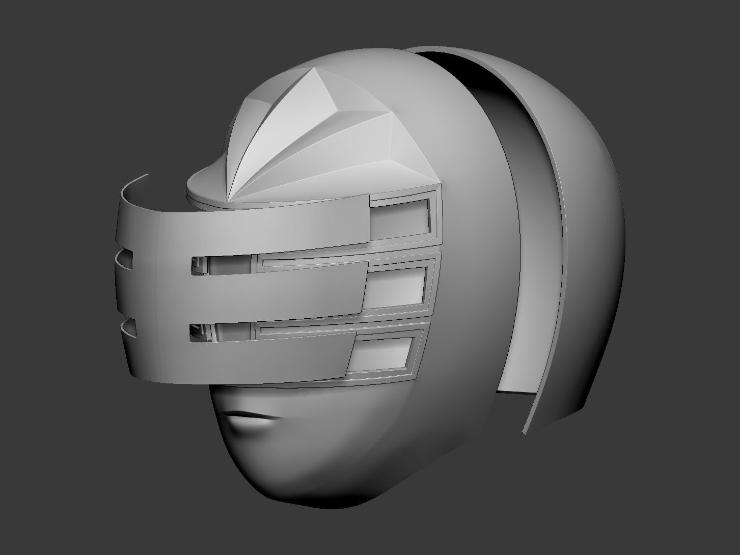Power Ranger Zeo Gold Helmet 3D print model_2