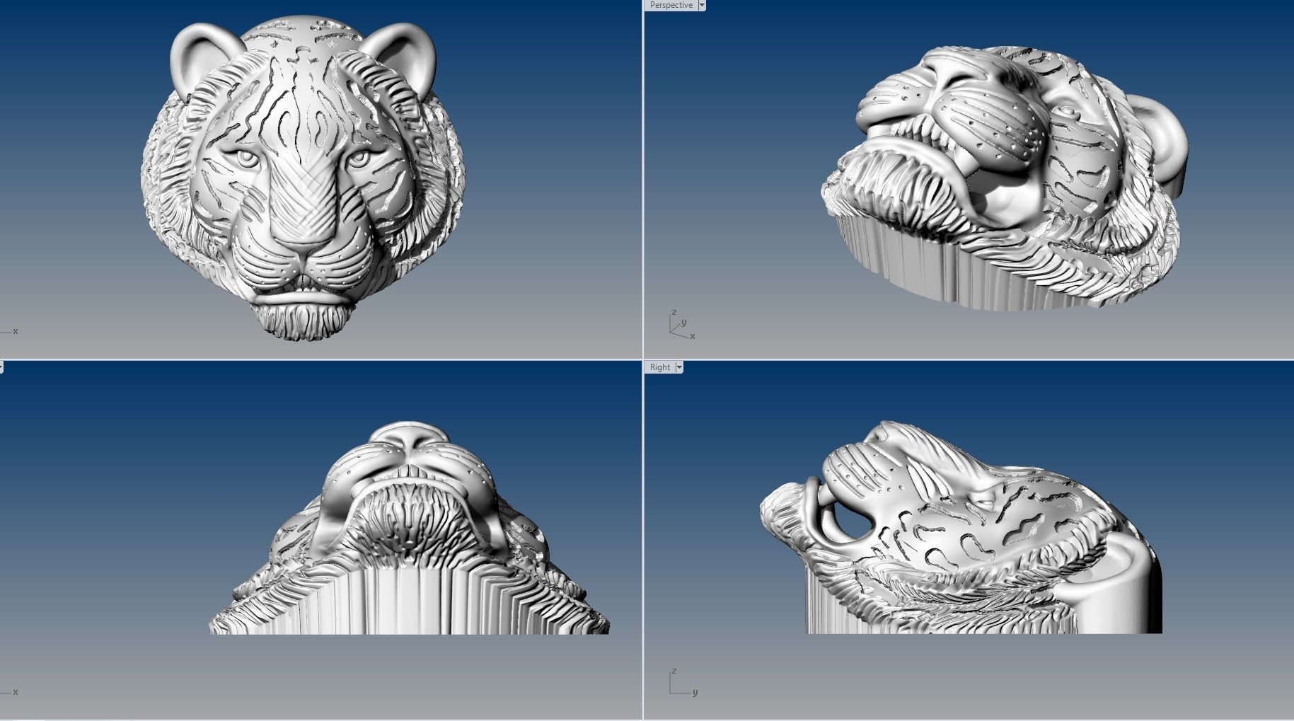 TIGER PENDENT 3D print model_2