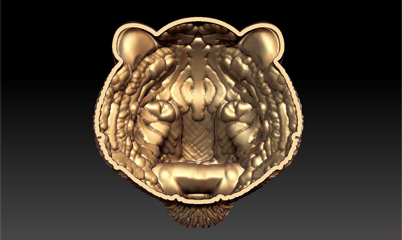 TIGER PENDENT 3D print model_5