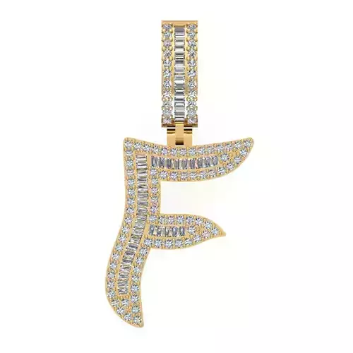 F ALPHABET HIP-HOP PENDANT
