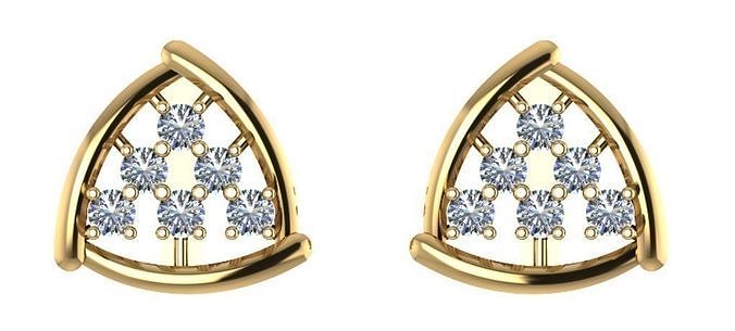 Diamond gold earring  3D print model