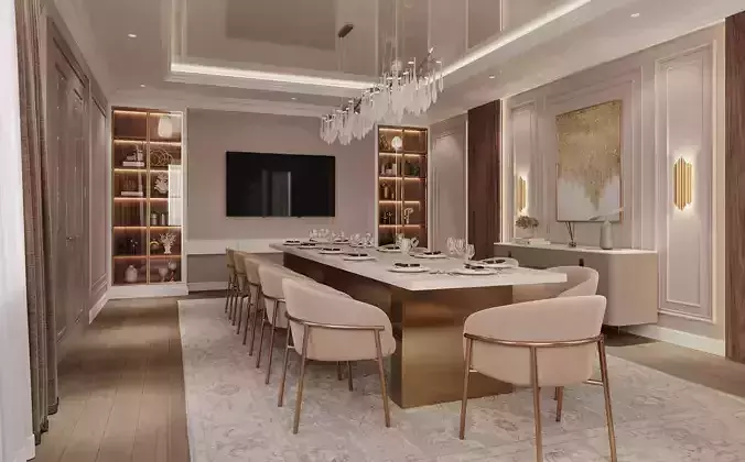 hotelroom interior design style neoclassical 3D model