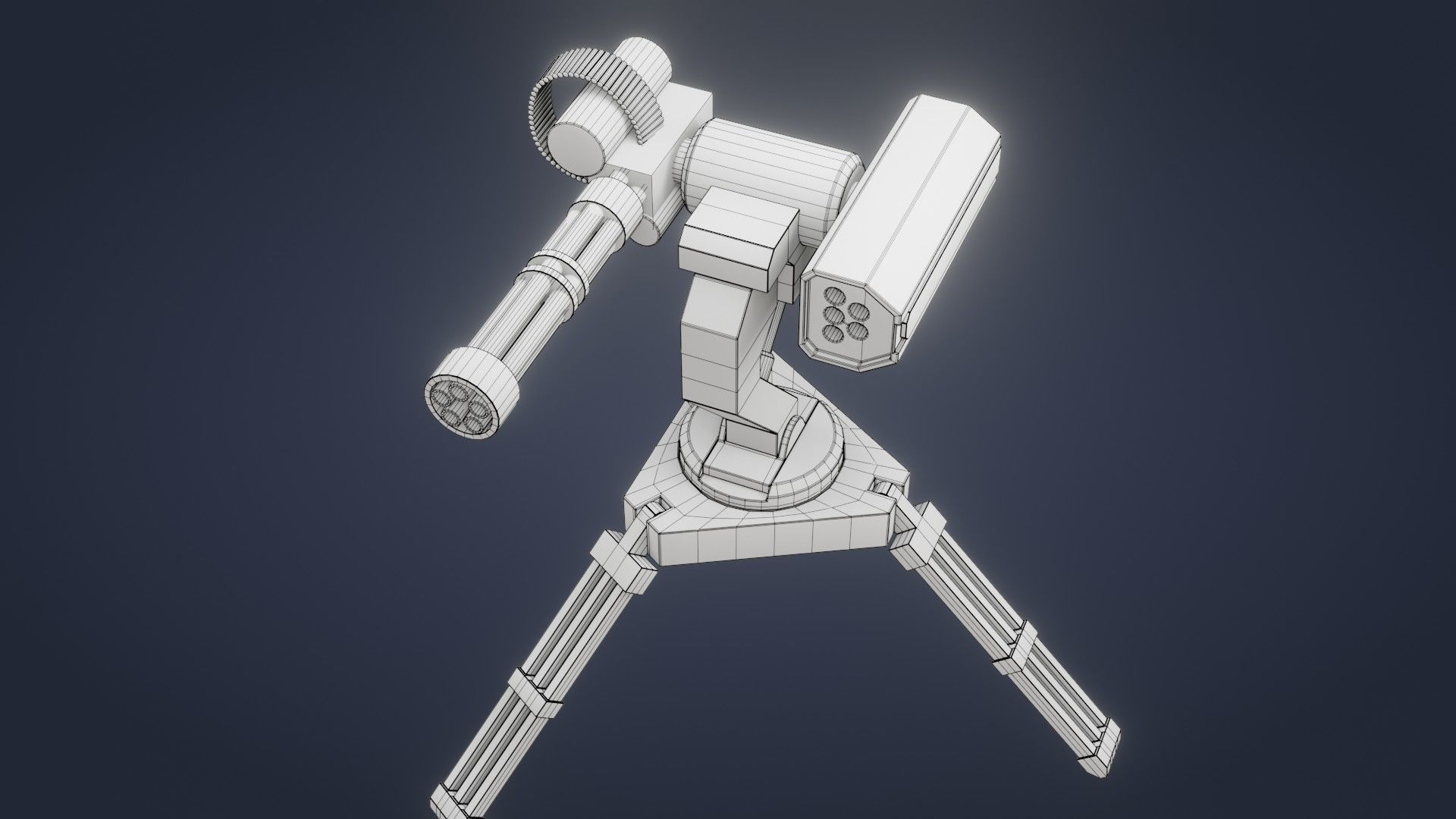 Sci-Fi Turret - Low Poly - Game Ready - PBR Low-poly 3D model_16