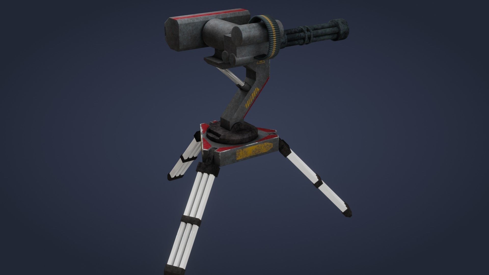 Sci-Fi Turret - Low Poly - Game Ready - PBR Low-poly 3D model_4