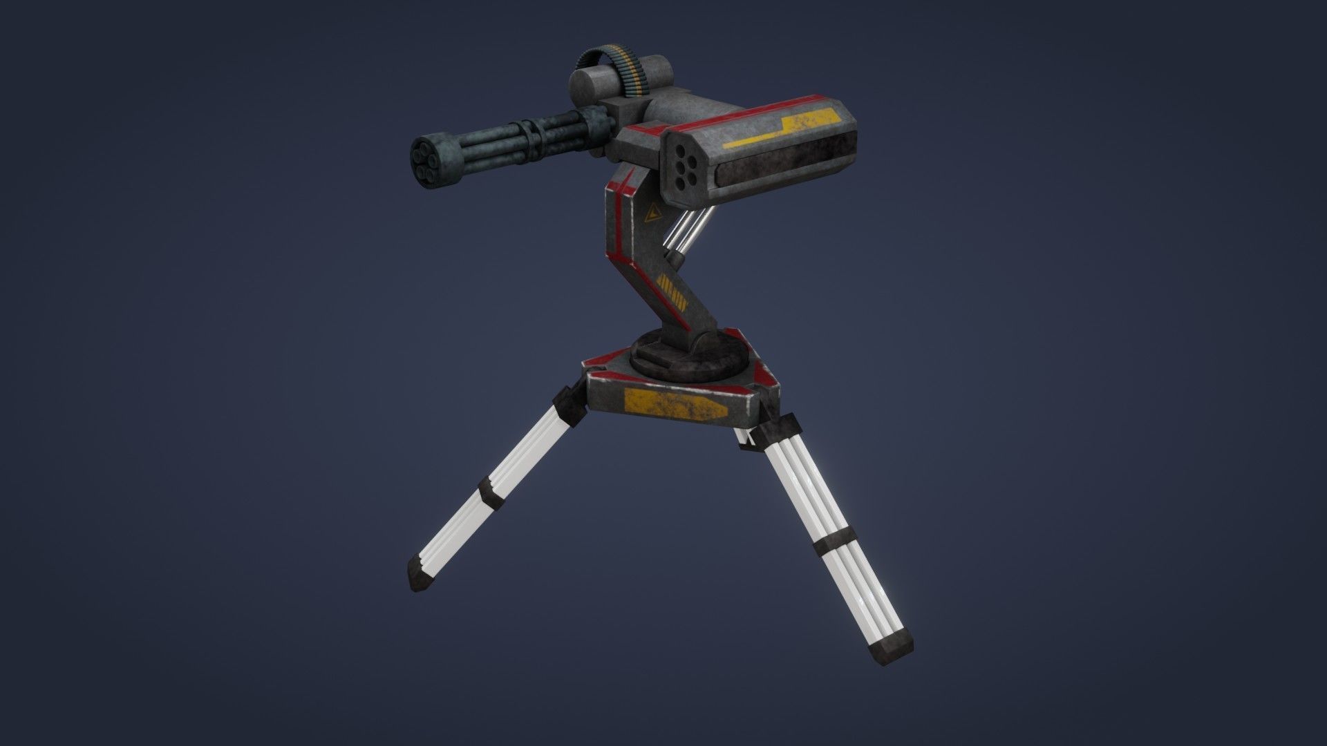 Sci-Fi Turret - Low Poly - Game Ready - PBR Low-poly 3D model_2