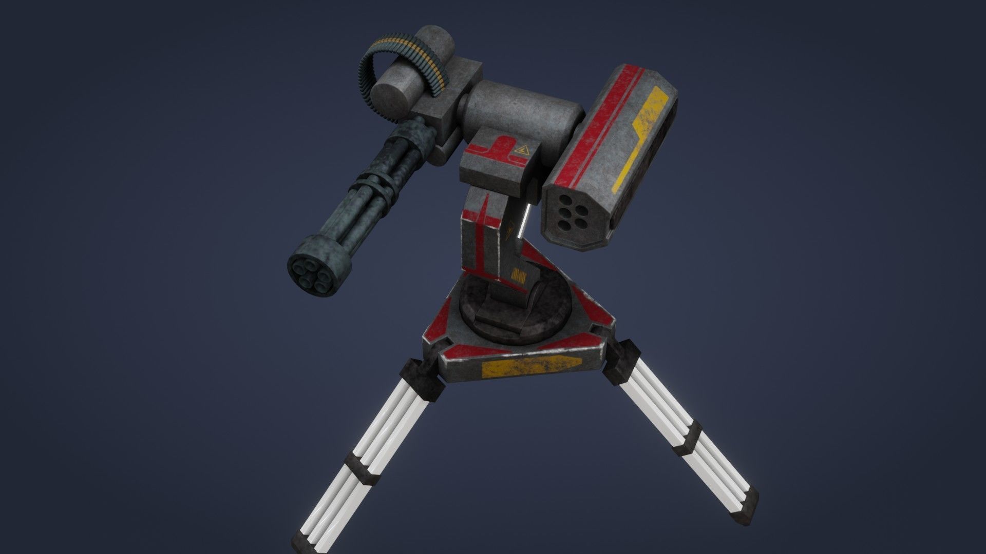Sci-Fi Turret - Low Poly - Game Ready - PBR Low-poly 3D model_6