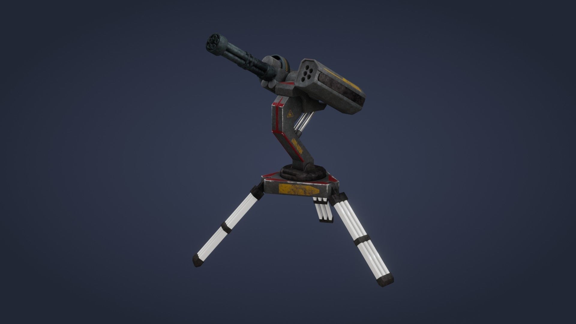 Sci-Fi Turret - Low Poly - Game Ready - PBR Low-poly 3D model_8