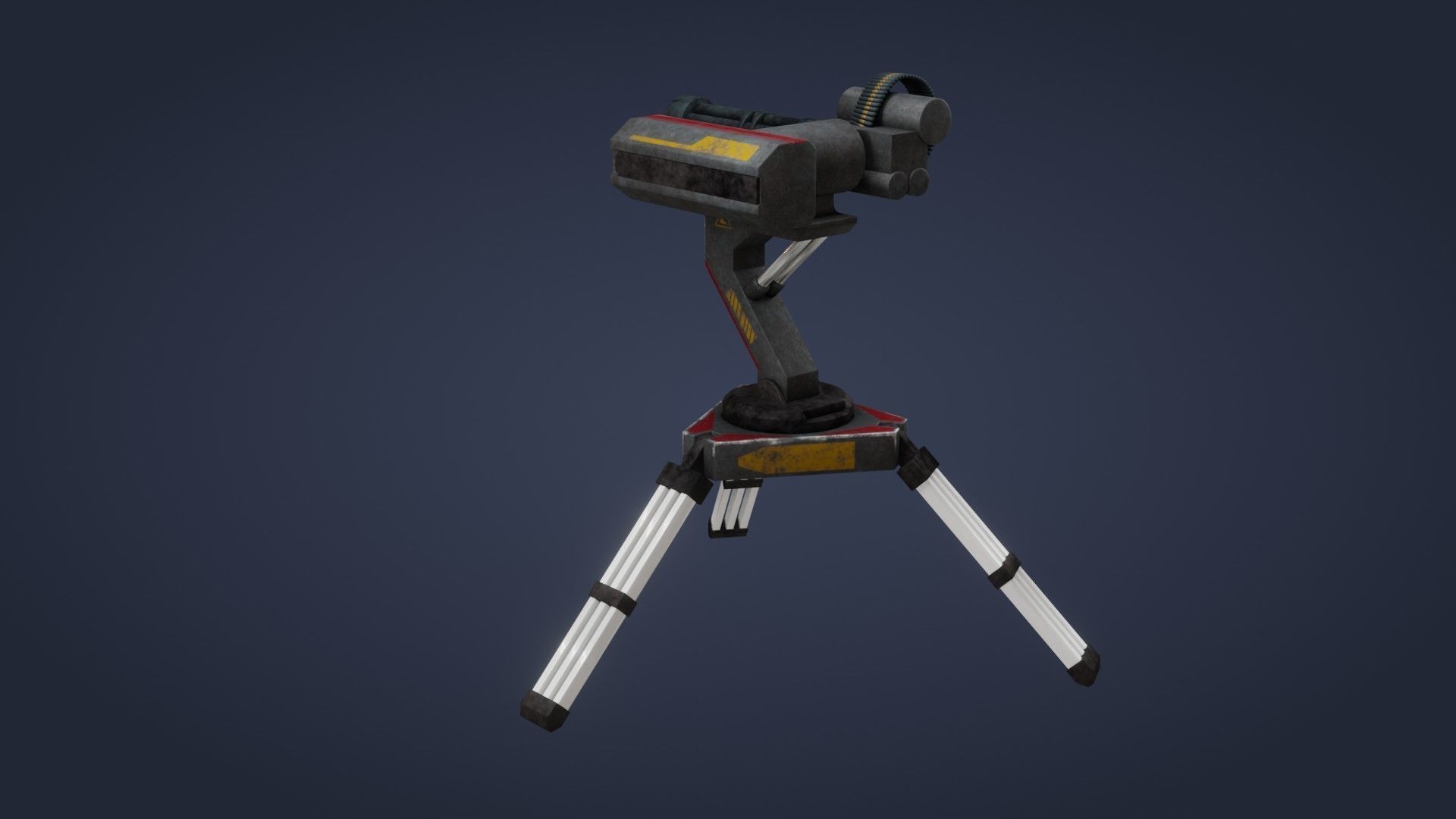 Sci-Fi Turret - Low Poly - Game Ready - PBR Low-poly 3D model_3