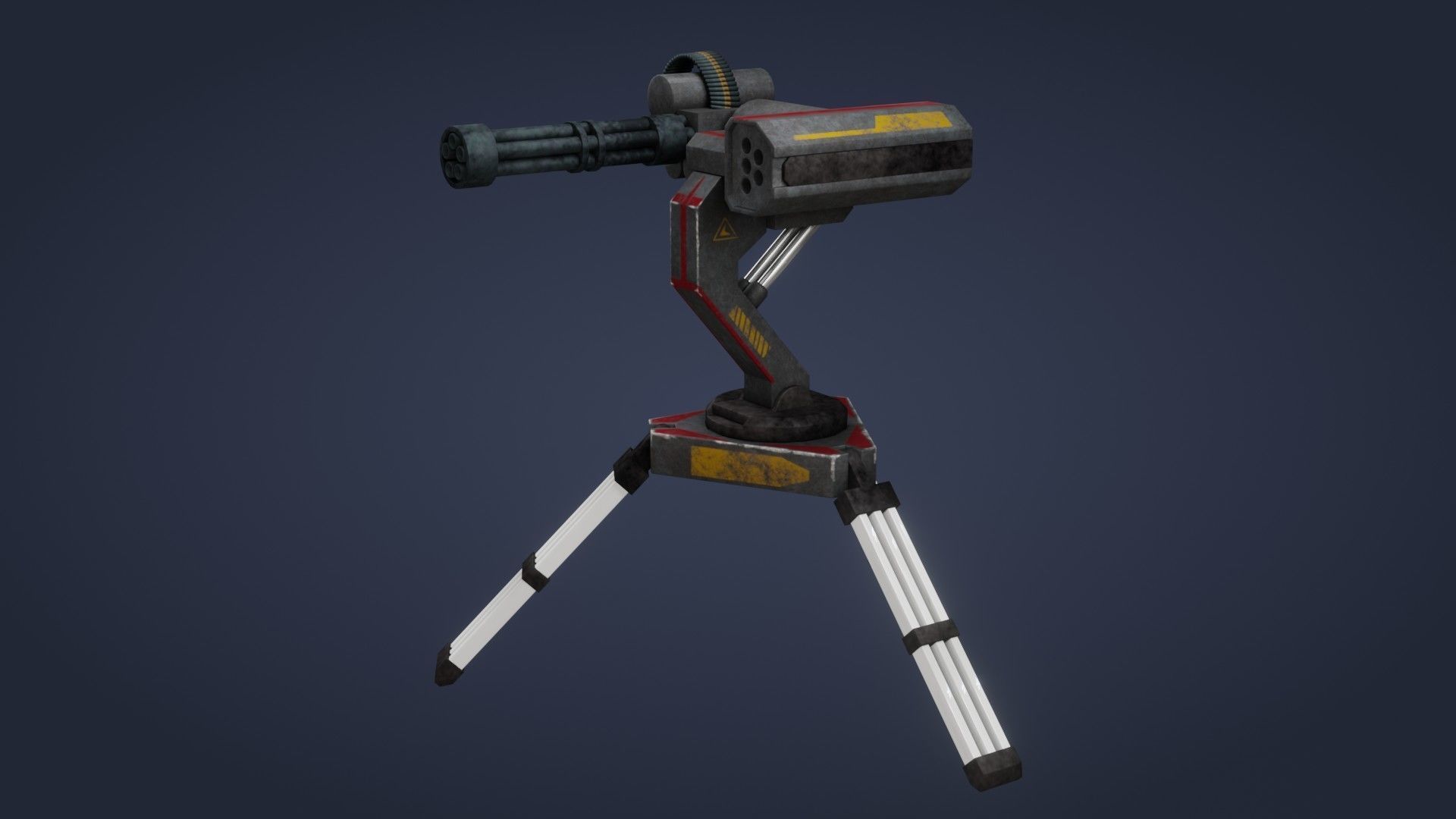 Sci-Fi Turret - Low Poly - Game Ready - PBR Low-poly 3D model_7