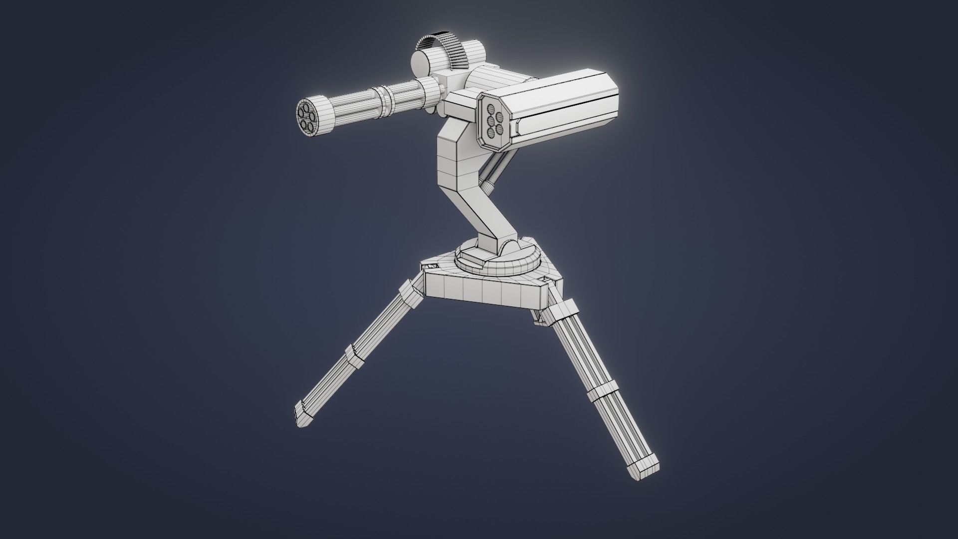 Sci-Fi Turret - Low Poly - Game Ready - PBR Low-poly 3D model_12