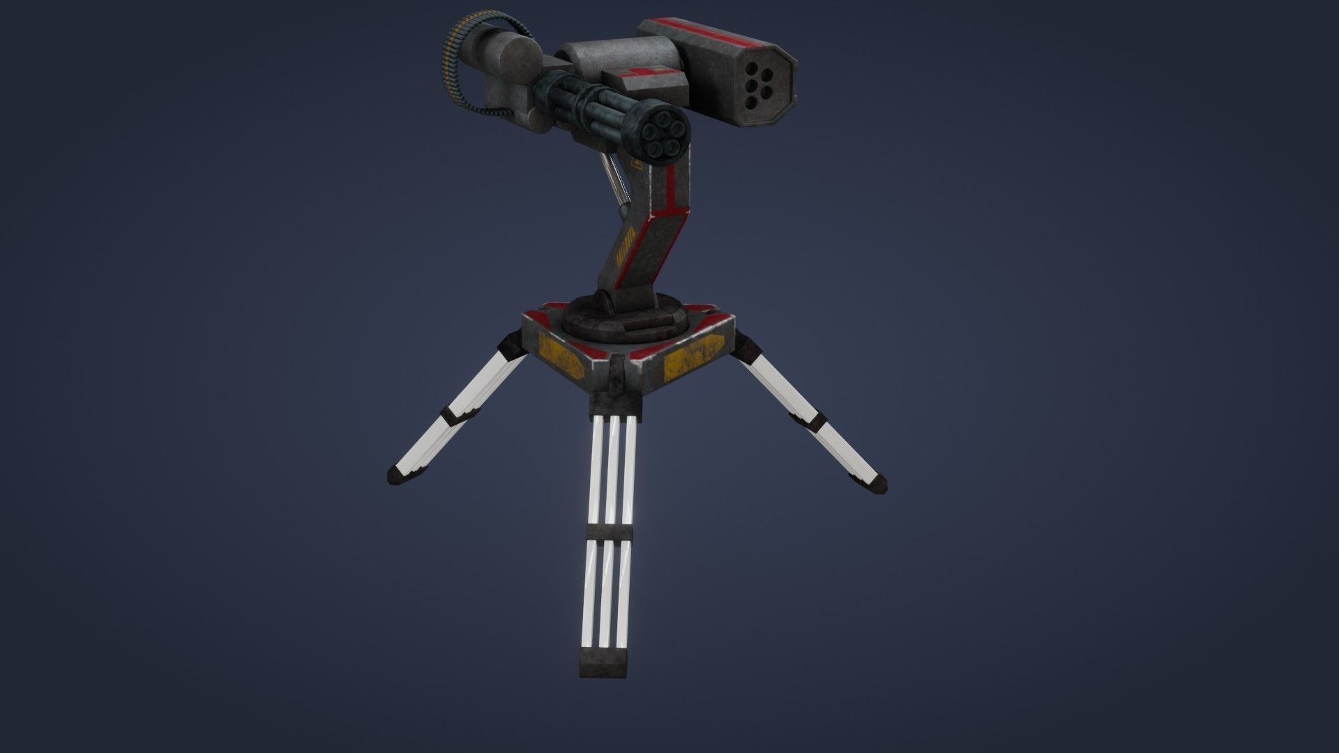 Sci-Fi Turret - Low Poly - Game Ready - PBR Low-poly 3D model_5