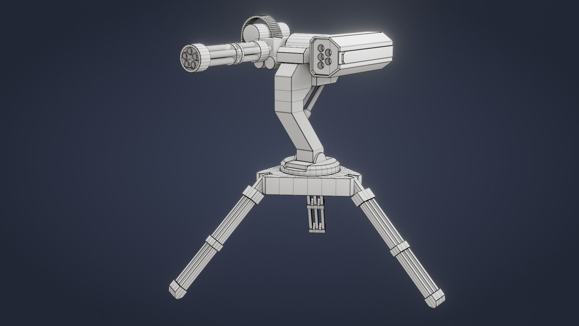 Sci-Fi Turret - Low Poly - Game Ready - PBR Low-poly 3D model_10
