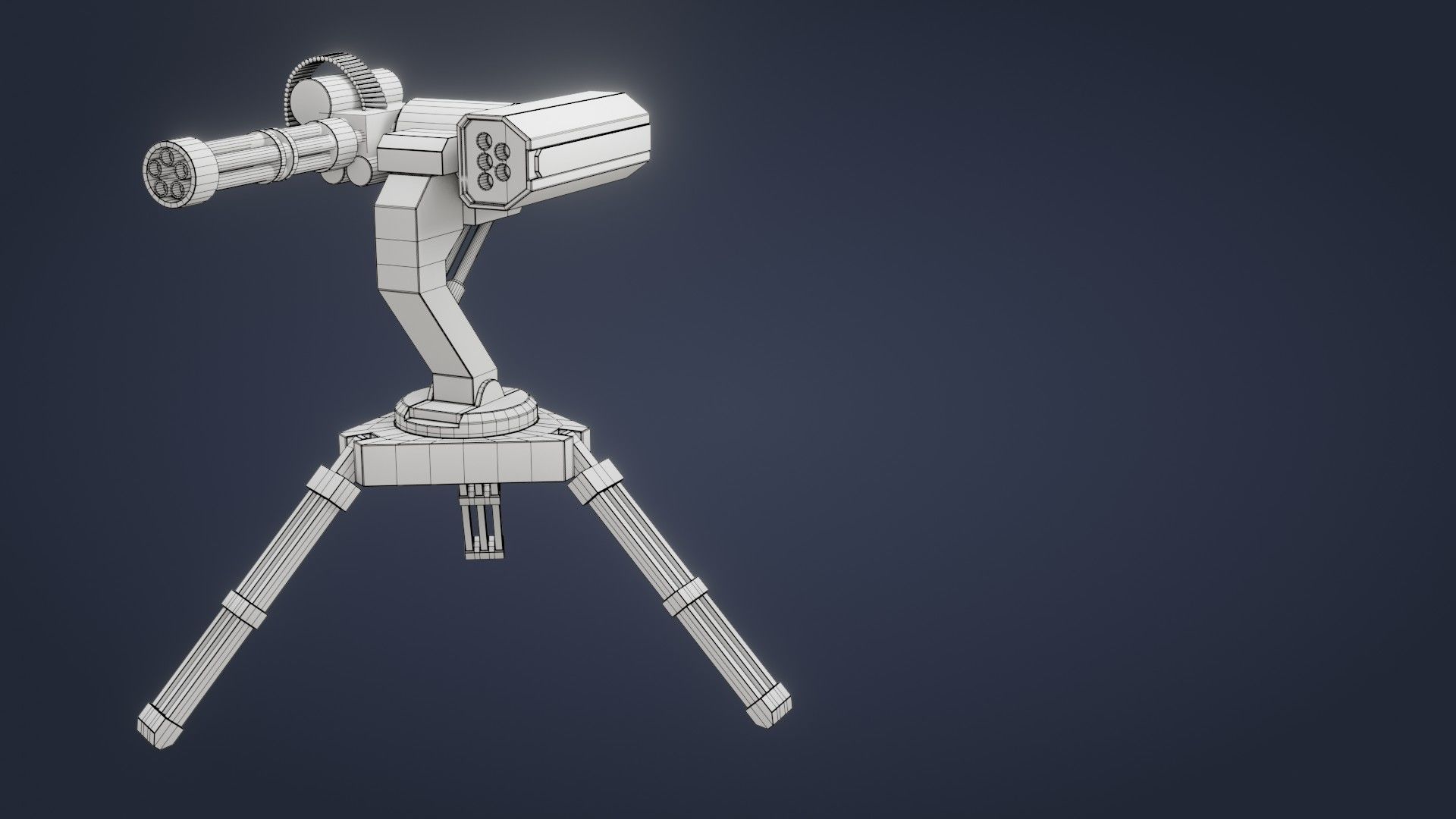 Sci-Fi Turret - Low Poly - Game Ready - PBR Low-poly 3D model_11