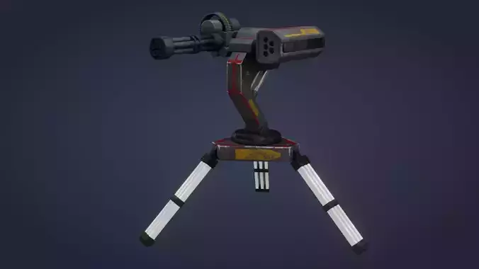 Sci-Fi Turret - Low Poly - Game Ready - PBR