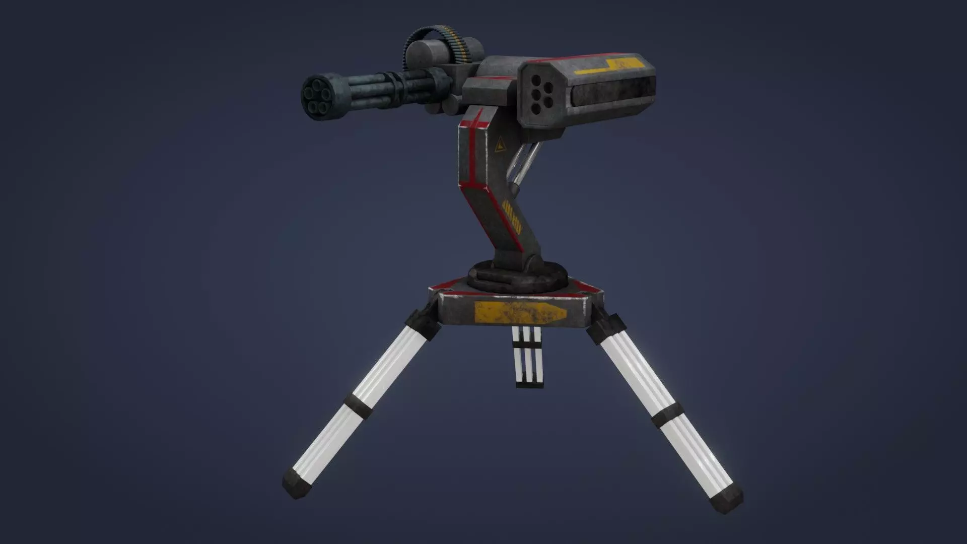 Sci-Fi Turret - Low Poly - Game Ready - PBR Low-poly 3D model_0