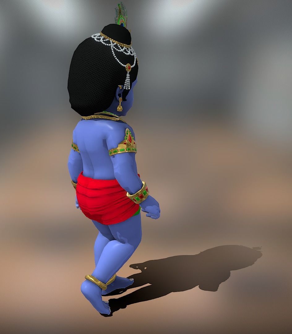Lord Krishna 3D model Artwork Low-poly 3D model_9
