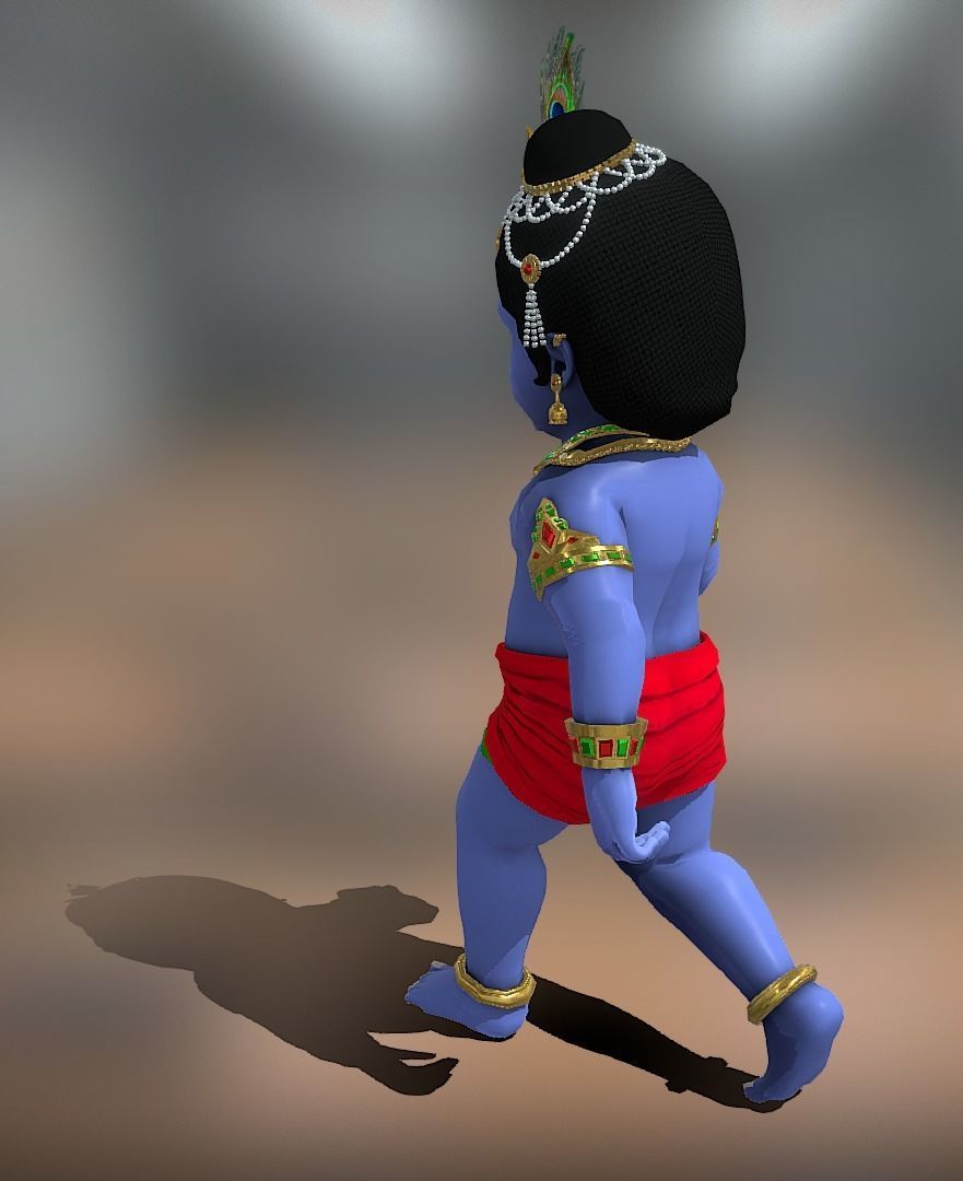 Lord Krishna 3D model Artwork Low-poly 3D model_8