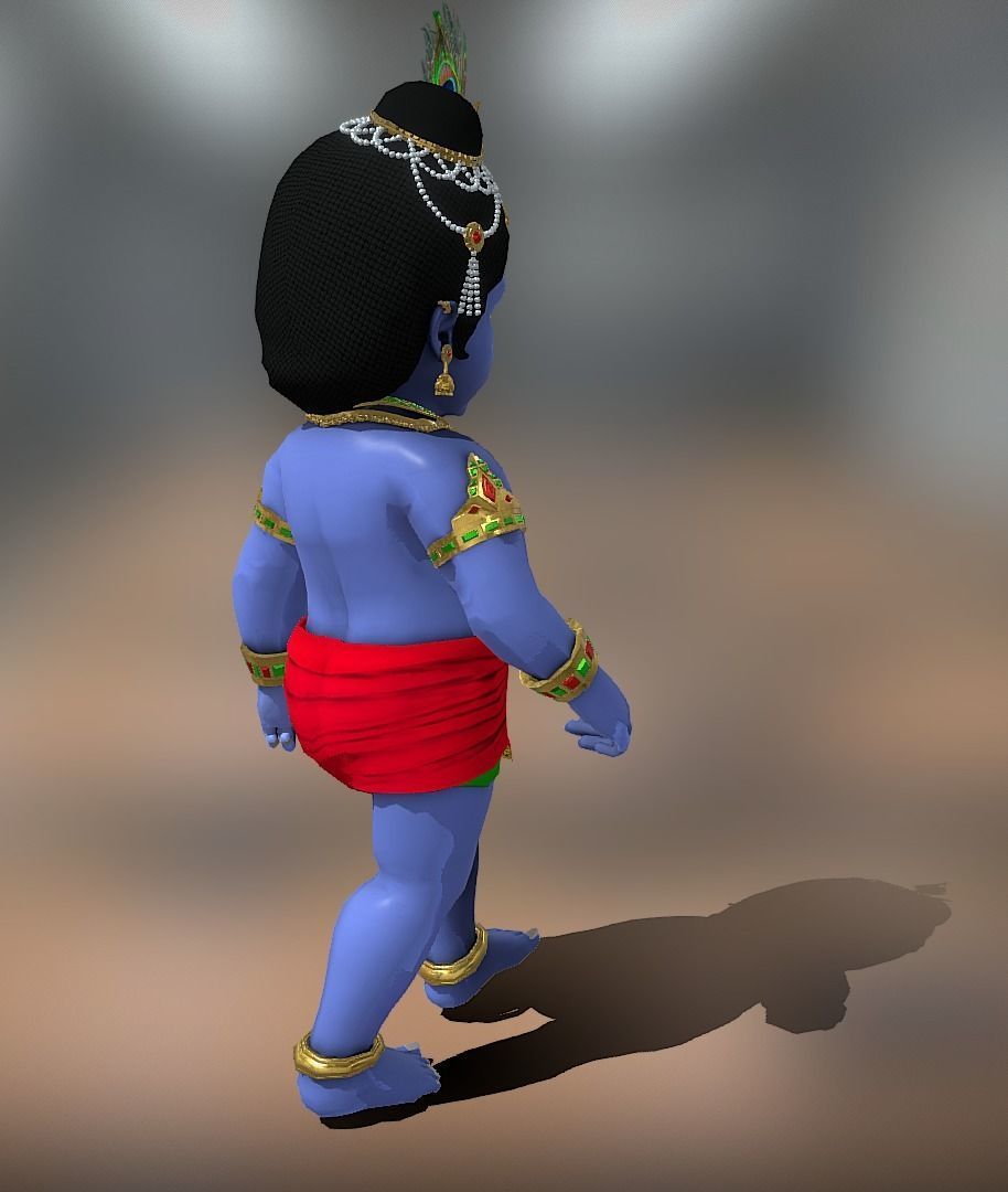 Lord Krishna 3D model Artwork Low-poly 3D model_11