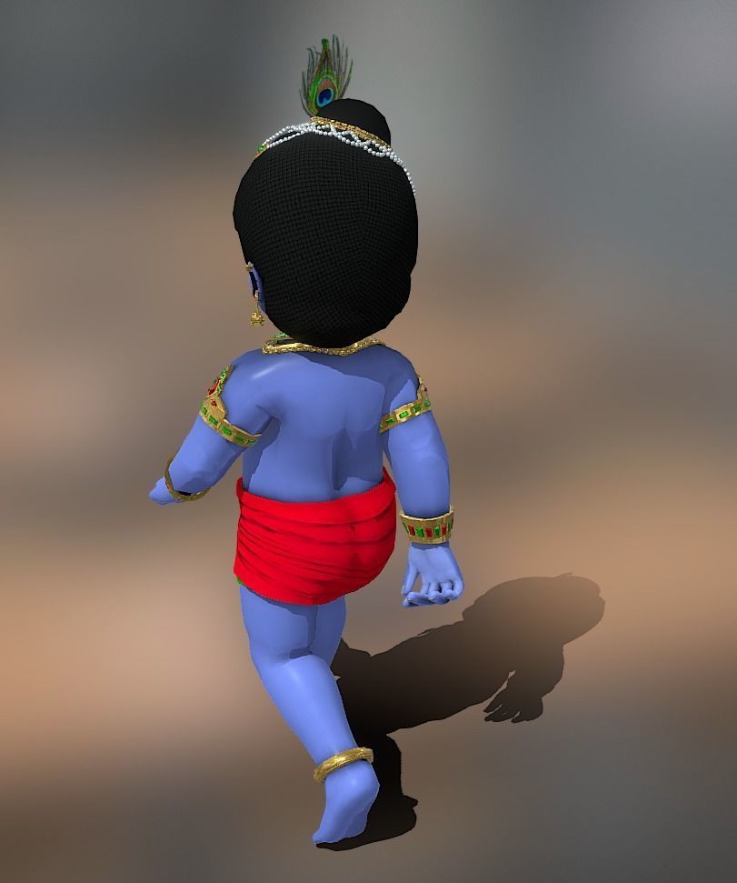Lord Krishna 3D model Artwork Low-poly 3D model_7