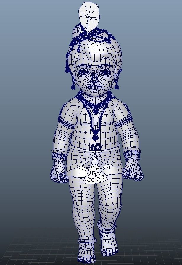 Lord Krishna 3D model Artwork Low-poly 3D model_13